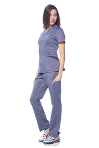 DAGACCI MEDICAL UNIFORM® Natural Stretch® Women's Contrast Pocket Scrub Sets [NS2151]