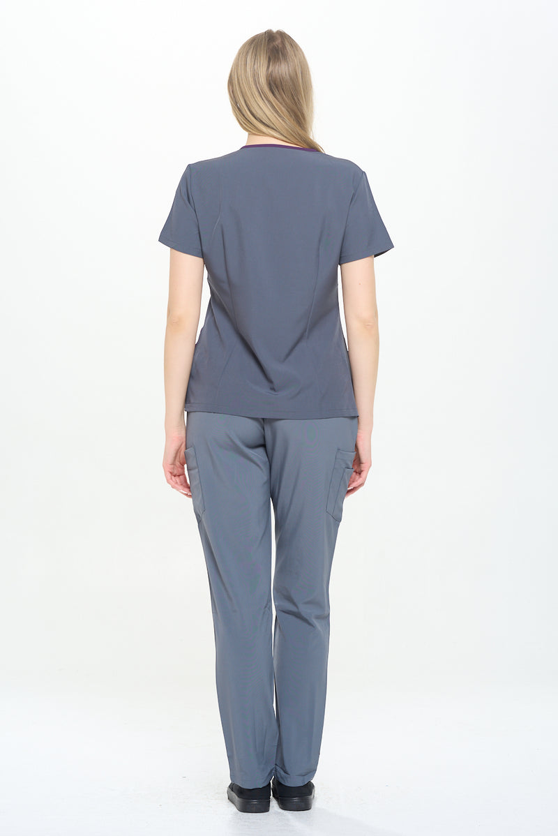 DAGACCI OFFICIAL 4-Way Stretch Split V-Neck Scrub Sets [FS2204]