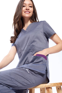 DAGACCI MEDICAL UNIFORM® Natural Stretch® Women's Contrast Pocket Scrub Sets [NS2151]