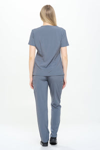 DAGACCI OFFICIAL 4-Way Stretch Y-Neck Medical Scrub Sets [FS2300] Combined