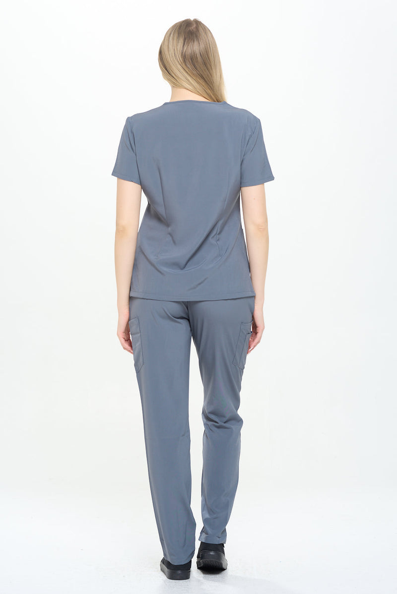 DAGACCI OFFICIAL 4-Way Stretch Y-Neck Medical Scrub Sets [FS2300] Combined