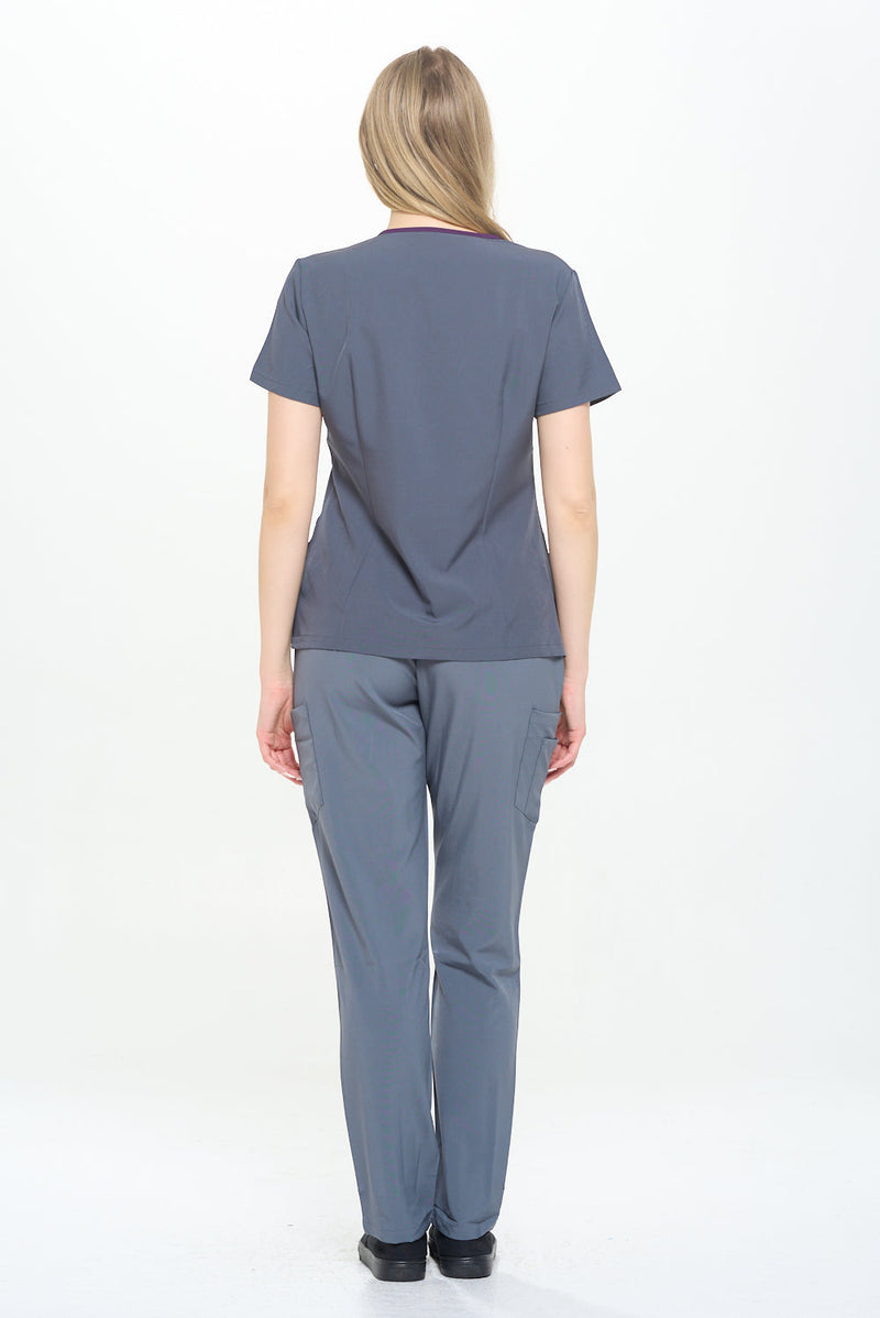 DAGACCI OFFICIAL 4-Way Stretch Split V-Neck Scrub Sets [FS2204] Combined