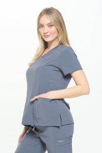 DAGACCI OFFICIAL 4-Way Stretch Y-Neck Medical Scrub Sets [FS2300] Combined