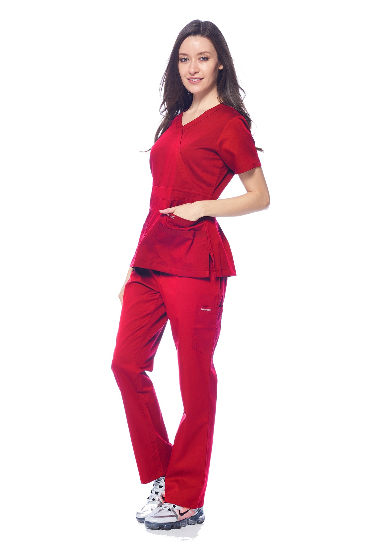 DAGACCI MEDICAL UNIFORM® Natural Stretch® Women's Y-Neck Scrub Sets [NS2102]