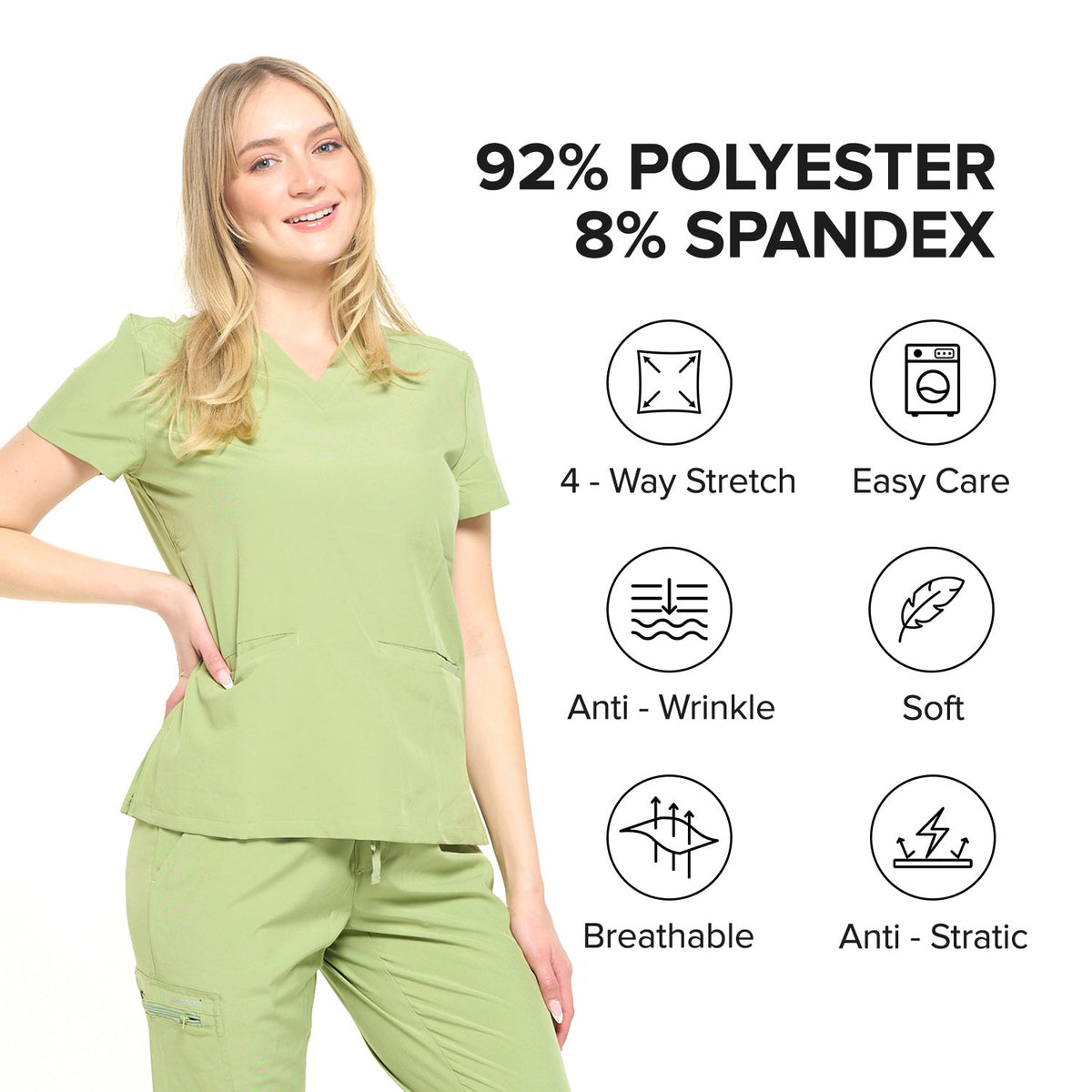 DAGACCI OFFICIAL 4-Way Stretch Unisex Jogger Scrubs Sets [FS2802] Combined