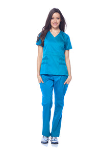 DAGACCI MEDICAL UNIFORM® Natural Stretch® Women's Y-Neck Scrub Sets [NS2102]