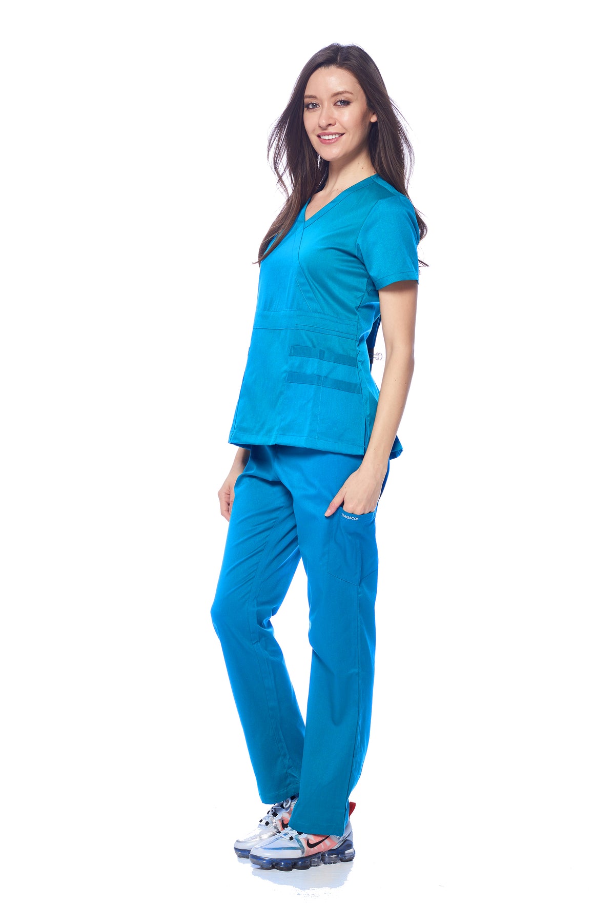 DAGACCI MEDICAL UNIFORM® Natural Stretch® Women's Y-Neck Scrub Sets [NS2102]