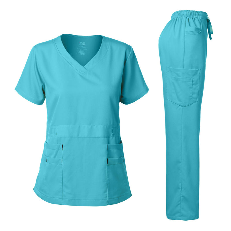 DAGACCI OFFICIAL Natural Stretch Women's V-Neck Scrub Sets [NS2100] Combined