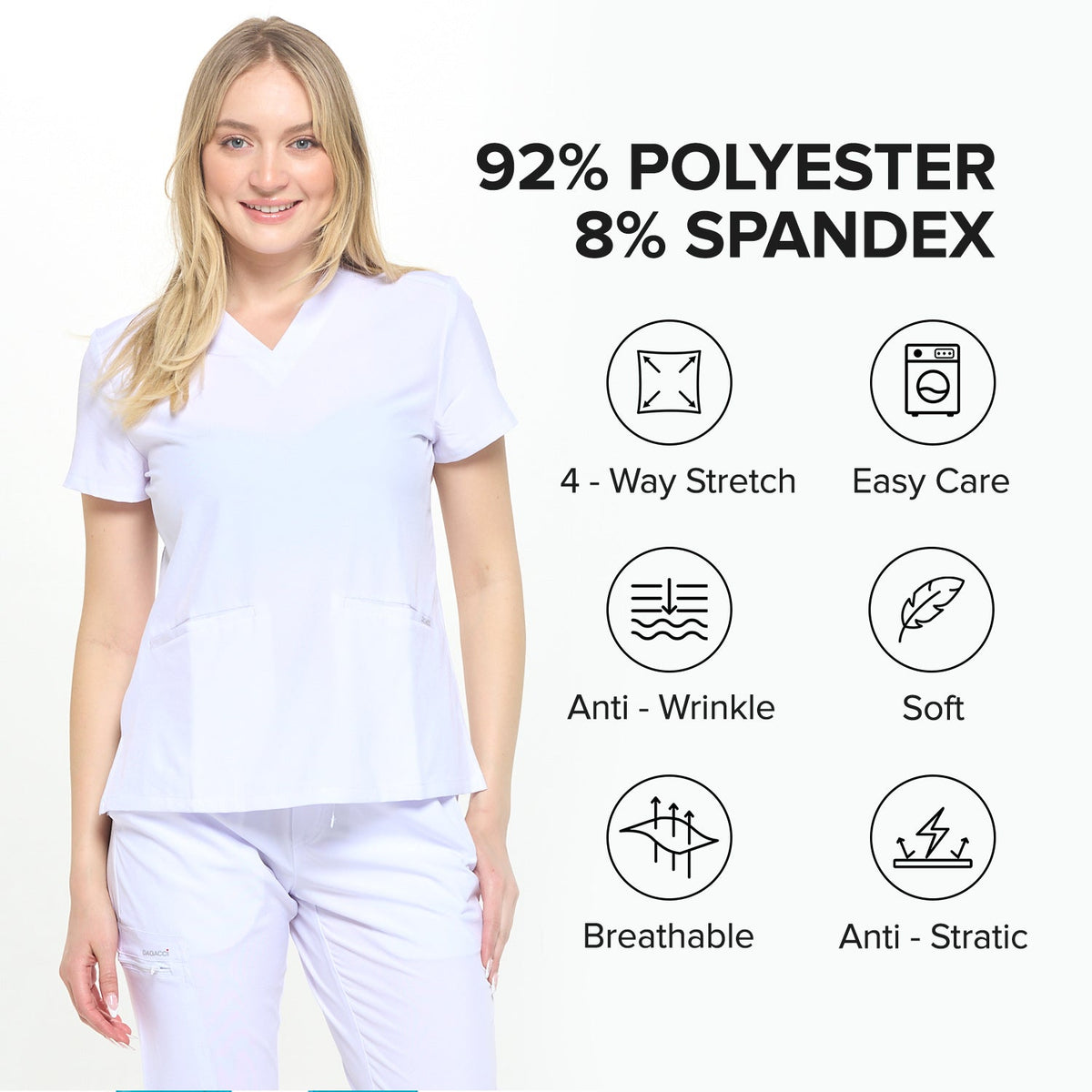 DAGACCI OFFICIAL 4-Way Stretch Unisex Jogger Scrubs Sets [FS2802] Combined