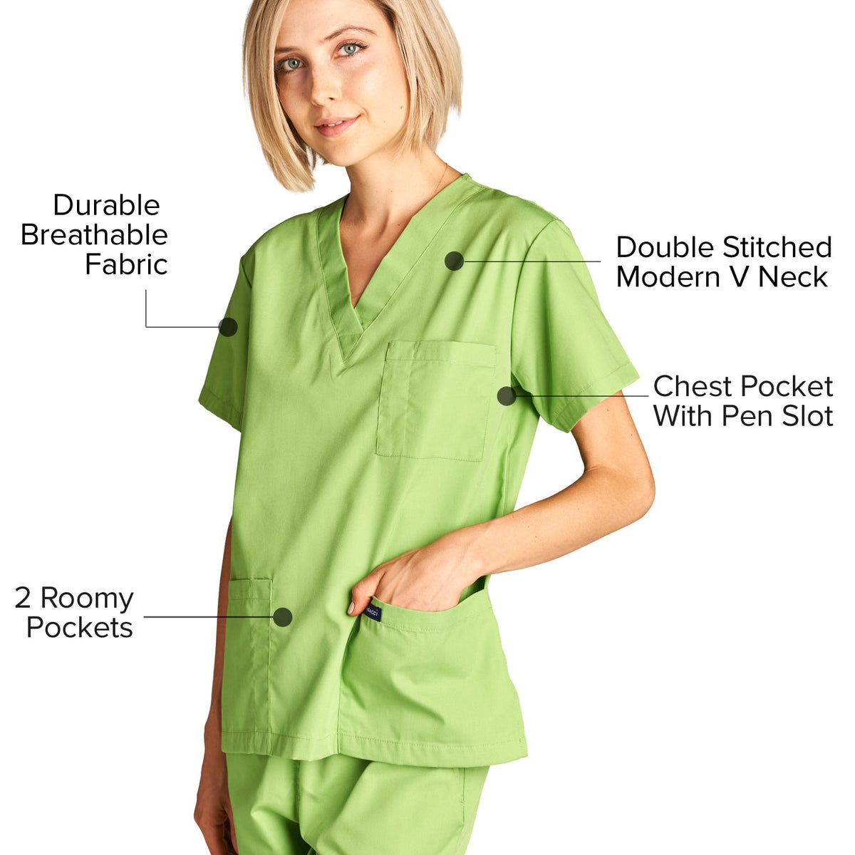 DAGACCI OFFICIAL Unisex Medical Scrub Sets Cotton Blended (KV10005000) Combined