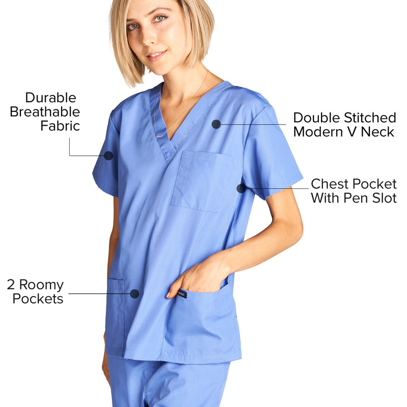DAGACCI OFFICIAL Unisex Medical Scrub Sets Cotton Blended (KV10005000) Combined