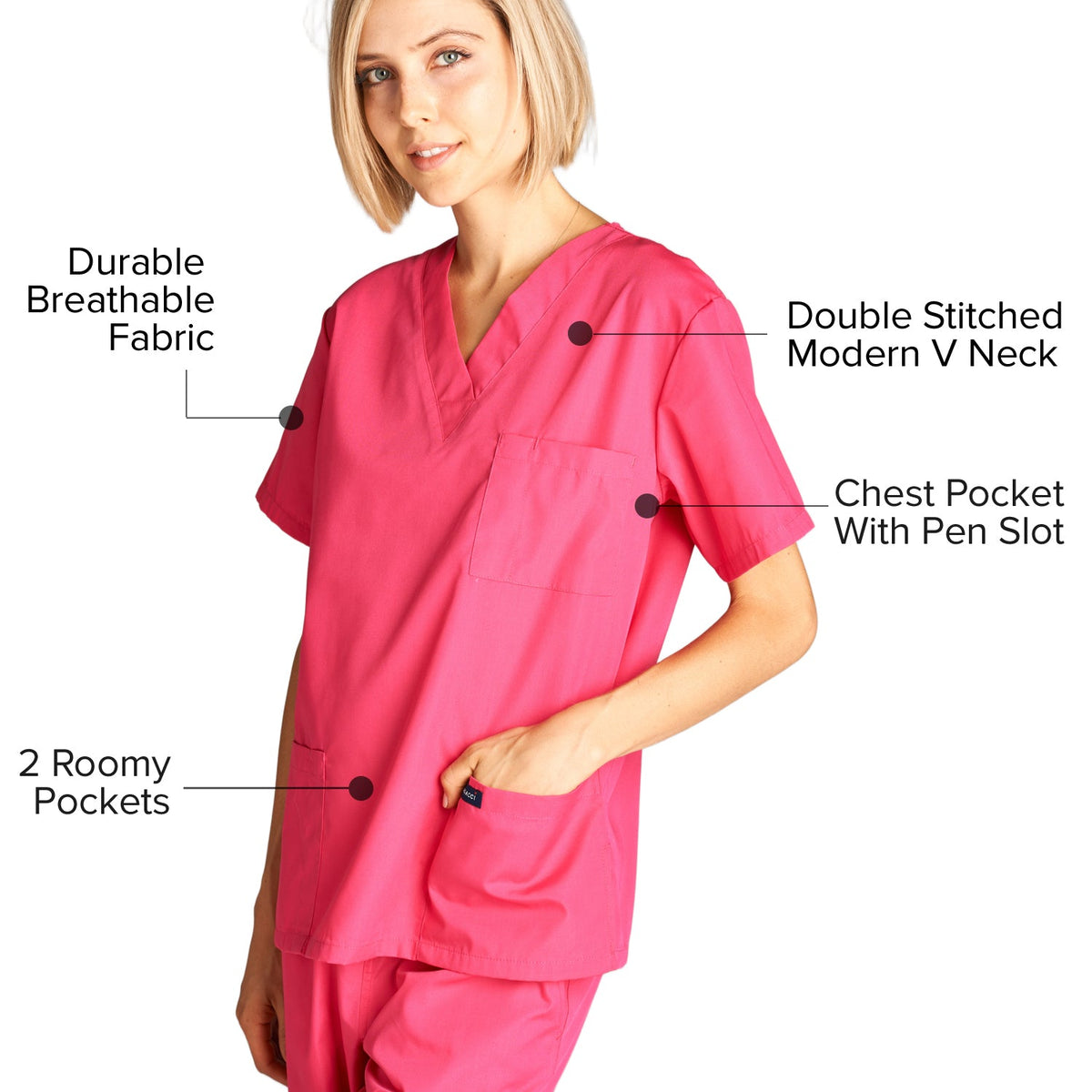 DAGACCI OFFICIAL Unisex Medical Scrub Sets Cotton Blended (KV10005000) Combined