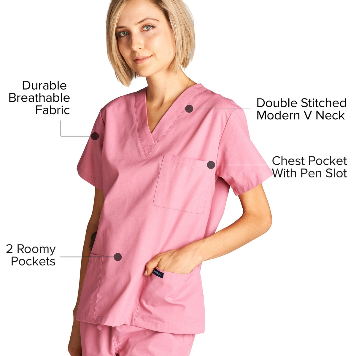 DAGACCI OFFICIAL Unisex Medical Scrub Sets Cotton Blended (KV10005000) Combined