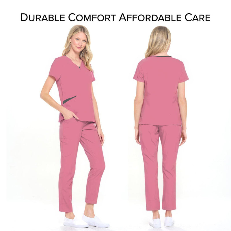 DAGACCI OFFICIAL 4-Way Stretch Split V-Neck Scrub Sets [FS2204] Combined
