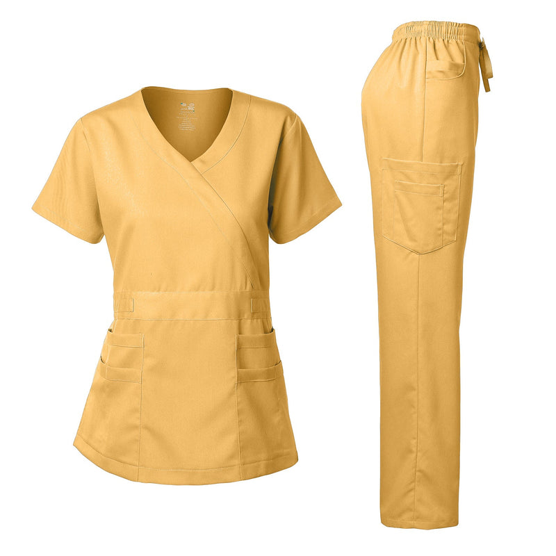 DAGACCI OFFICIAL Natural Stretch Women's Y-Neck Scrub Sets [NS2102] Combined