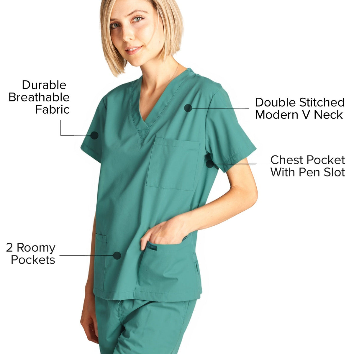 DAGACCI OFFICIAL Unisex Medical Scrub Sets Cotton Blended (KV10005000) Combined