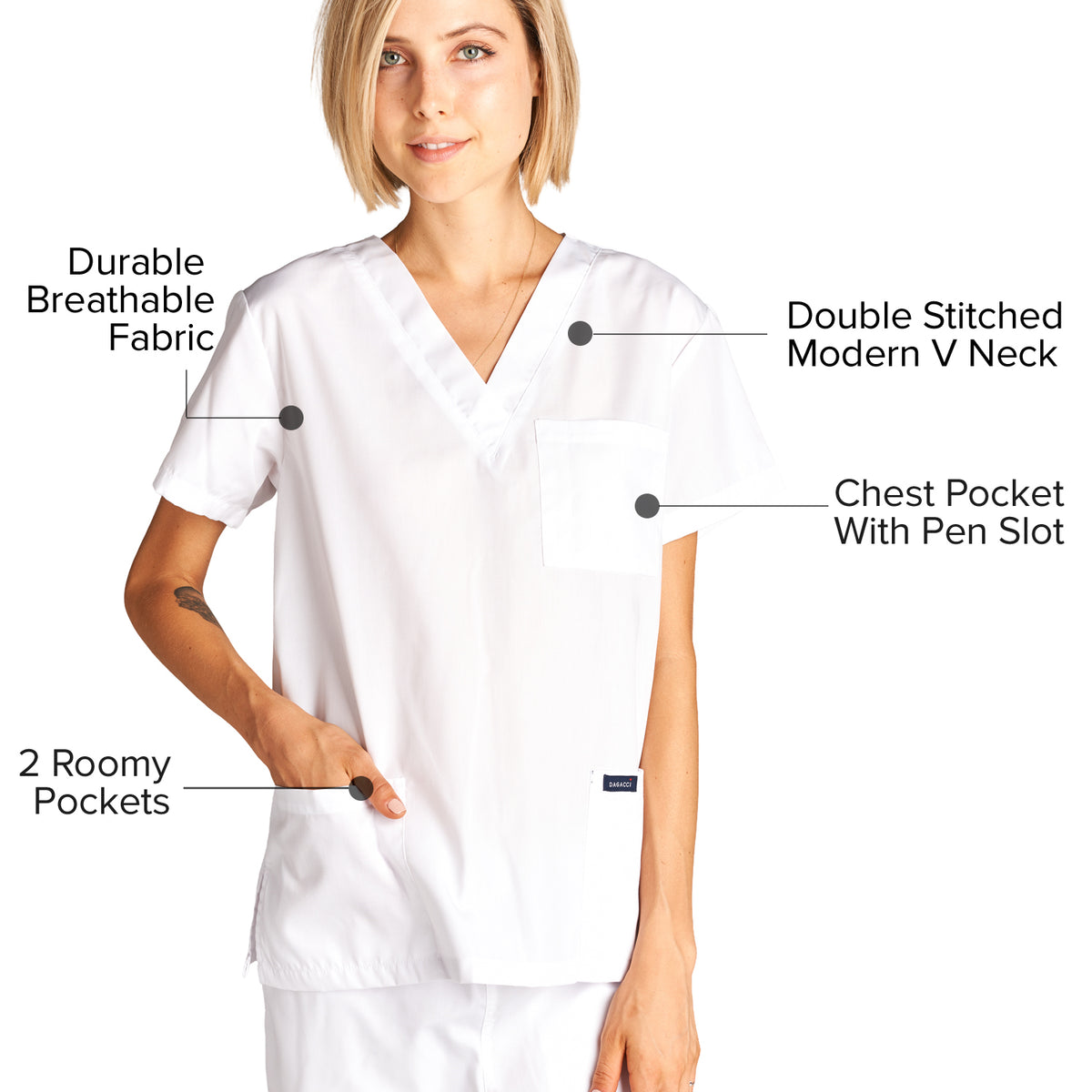 DAGACCI OFFICIAL Unisex Medical Scrub Sets Cotton Blended (KV10005000)