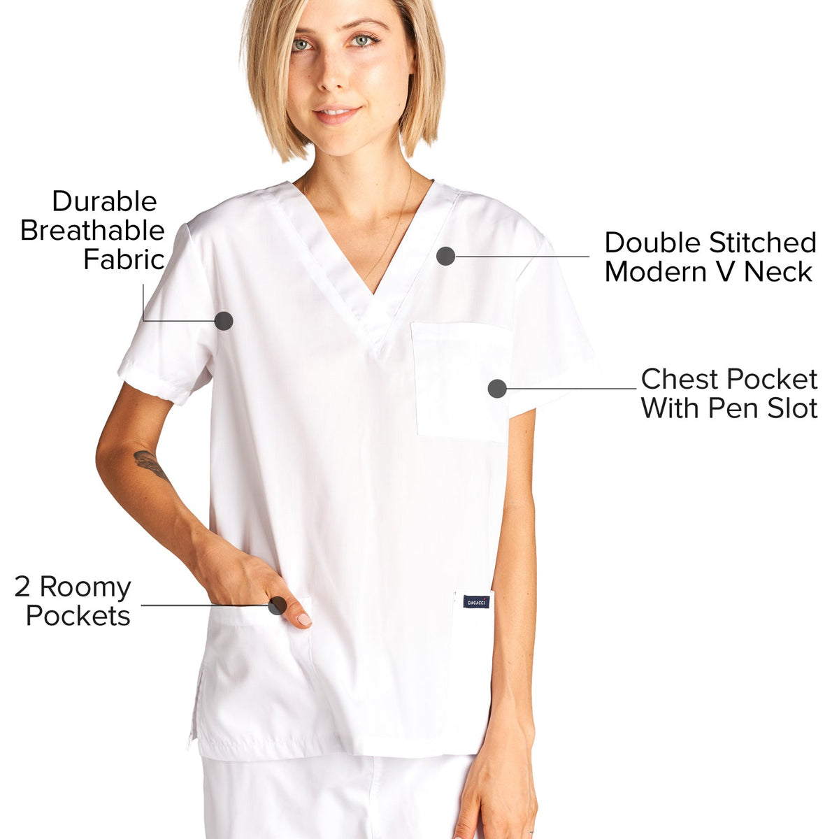 DAGACCI OFFICIAL Unisex Medical Scrub Sets Cotton Blended (KV10005000) Combined