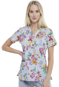 Cherokee Prints V-Neck Top (Flowers)