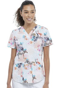 Cherokee Prints V-Neck Top (Safari)