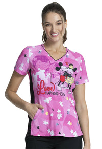 Tooniforms V Neck Top (Mickey Minnie)