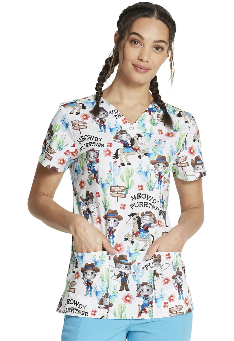 Dickies Prints V-Neck Top MEOWDY