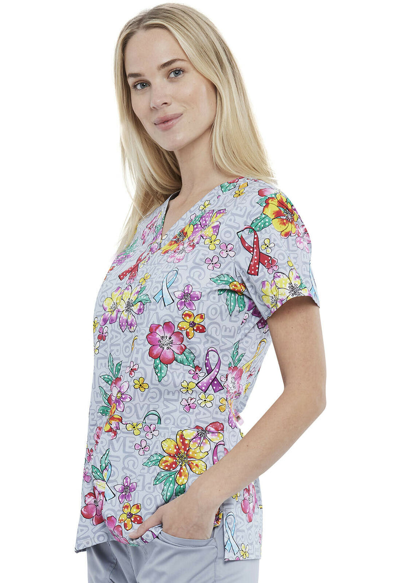 Cherokee Prints V-Neck Top (Flowers)