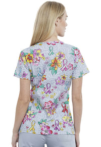 Cherokee Prints V-Neck Top (Flowers)