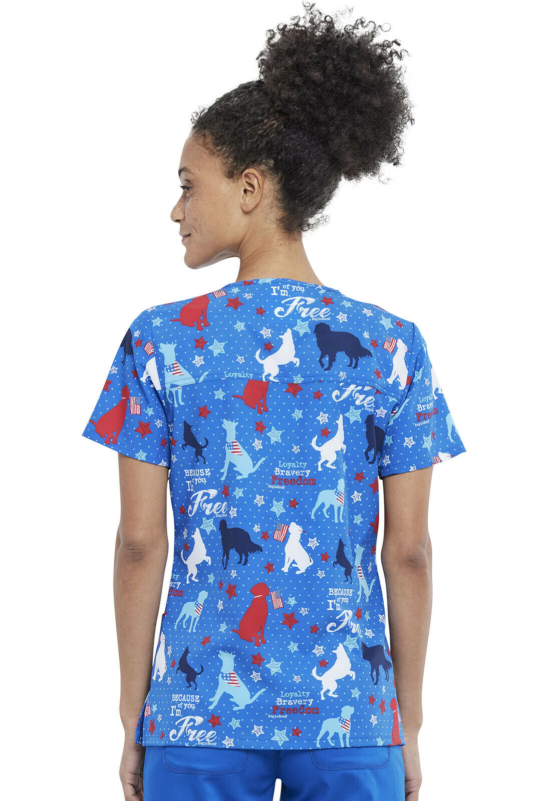 Cherokee Prints V-Neck Top (Dog)