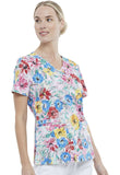 Cherokee Prints Mock Wrap Neck Top (Watercolor)