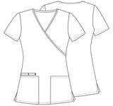 Cherokee Prints Mock Wrap Neck Top (Watercolor)