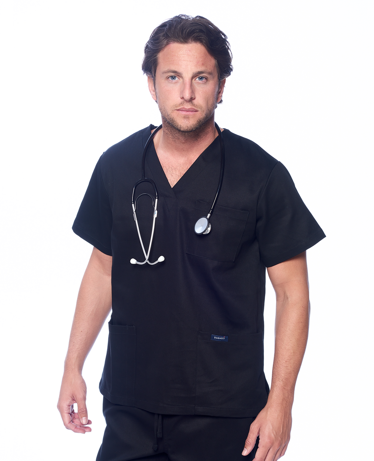 Dagacci Medical Uniform Unisex Scrubs Set Scrub Top and Pants 