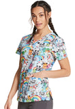 Dickies Prints V-Neck Top In Daily Dose Of Magic
