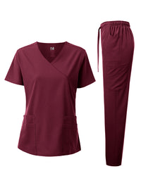 DAGACCI OFFICIAL 4-Way Stretch Y-Neck Medical Scrub Sets [FS2103]