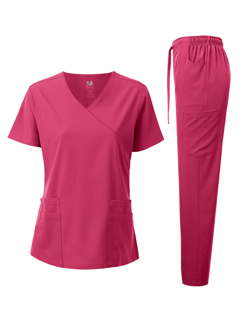 DAGACCI OFFICIAL 4-Way Stretch Y-Neck Medical Scrub Sets [FS2103]