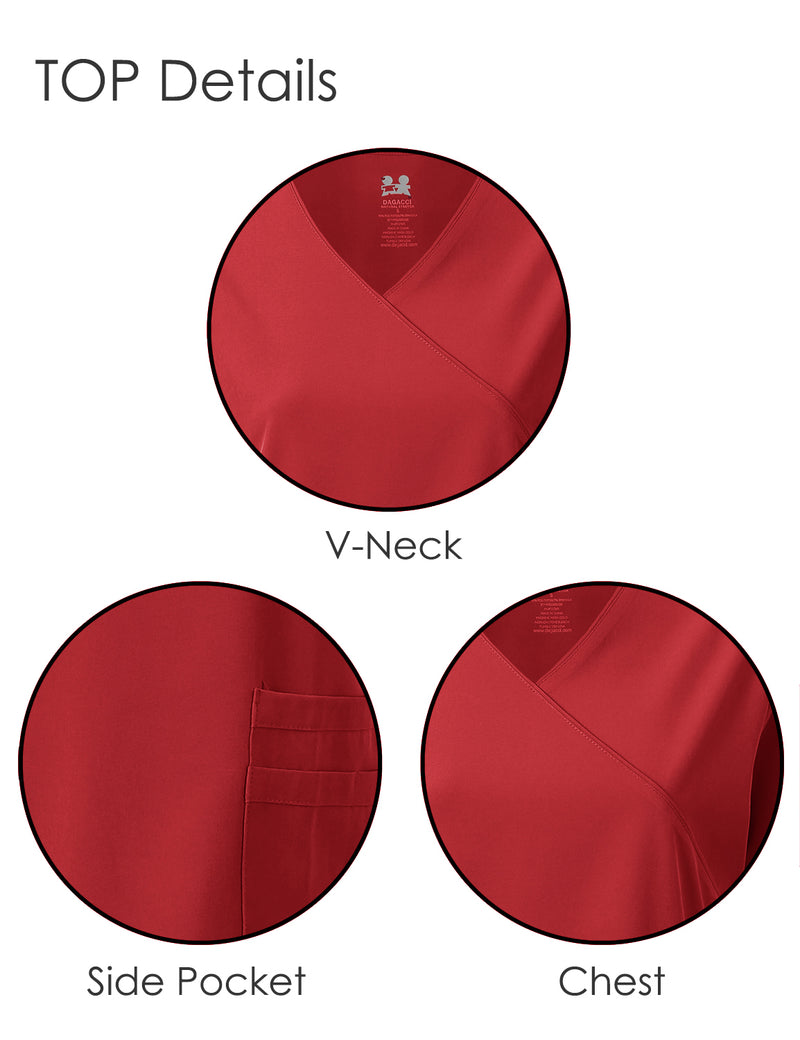 DAGACCI OFFICIAL 4-Way Stretch Y-Neck Medical Scrub Sets [FS2103]