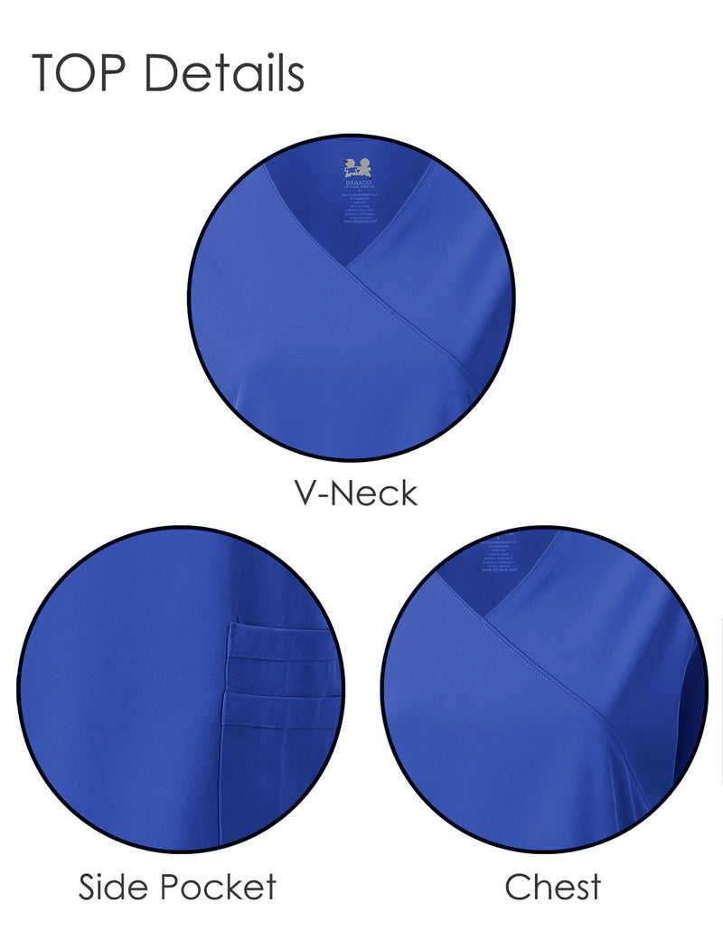 DAGACCI OFFICIAL 4-Way Stretch Y-Neck Medical Scrub Sets [FS2103]