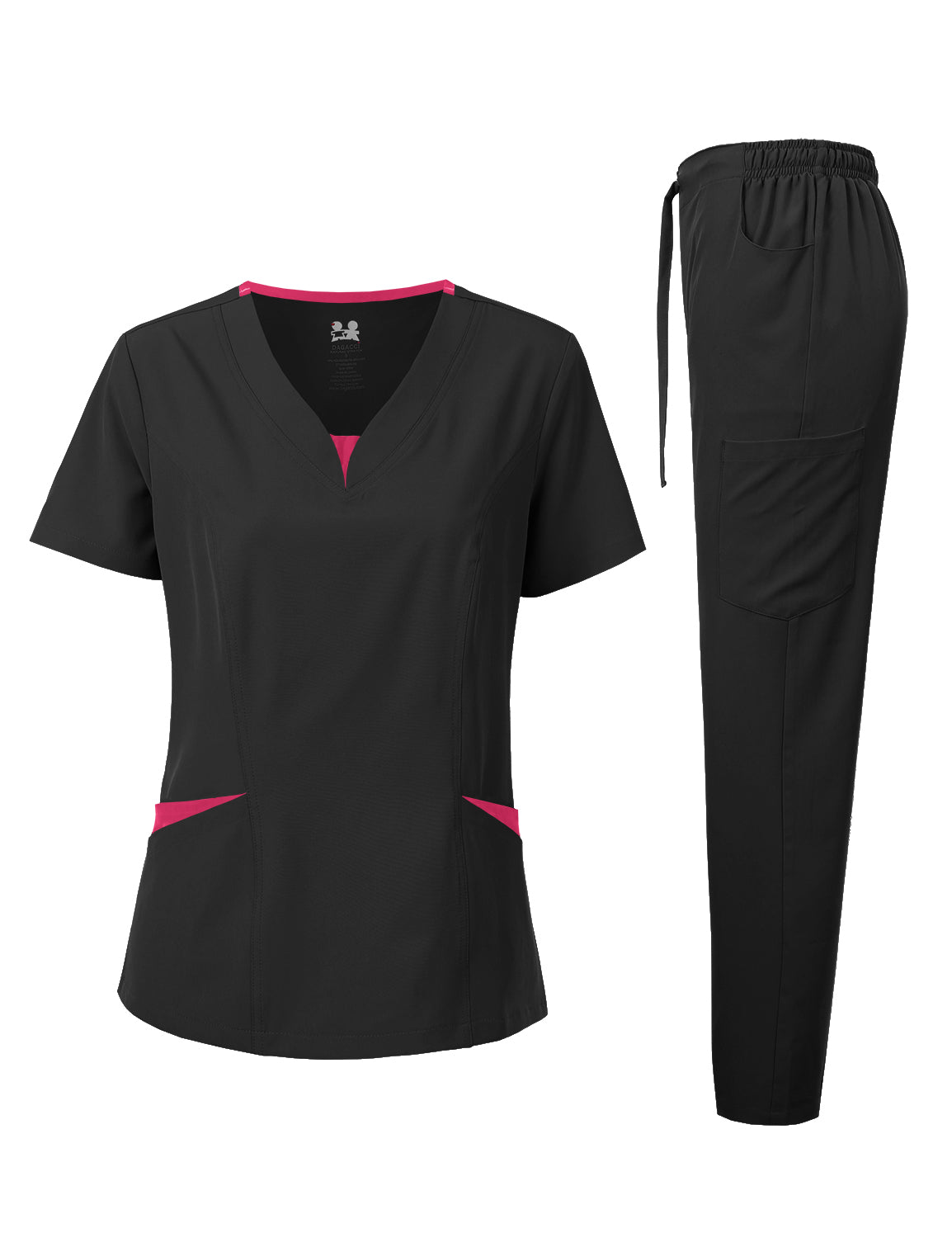 DAGACCI OFFICIAL 4-Way Stretch Split V-Neck Scrub Sets [FS2204]
