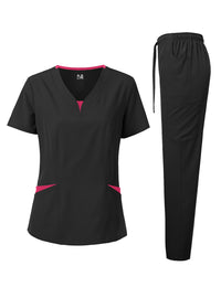 DAGACCI OFFICIAL 4-Way Stretch Split V-Neck Scrub Sets [FS2204]