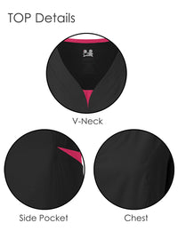DAGACCI OFFICIAL 4-Way Stretch Split V-Neck Scrub Sets [FS2204]