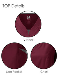 DAGACCI OFFICIAL 4-Way Stretch Split V-Neck Scrub Sets [FS2204]
