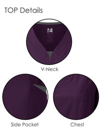 DAGACCI OFFICIAL 4-Way Stretch Split V-Neck Scrub Sets [FS2204]