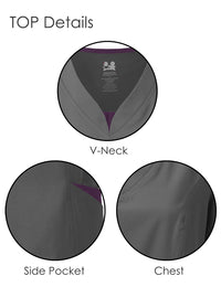 DAGACCI OFFICIAL 4-Way Stretch Split V-Neck Scrub Sets [FS2204]