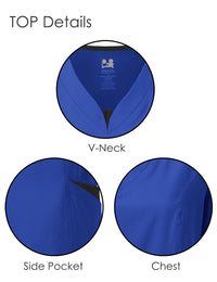 DAGACCI OFFICIAL 4-Way Stretch Split V-Neck Scrub Sets [FS2204]