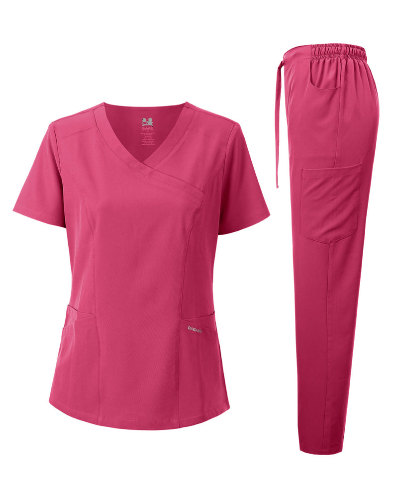 DAGACCI OFFICIAL 4-Way Stretch Y-Neck Medical Scrub Sets [FS2300]