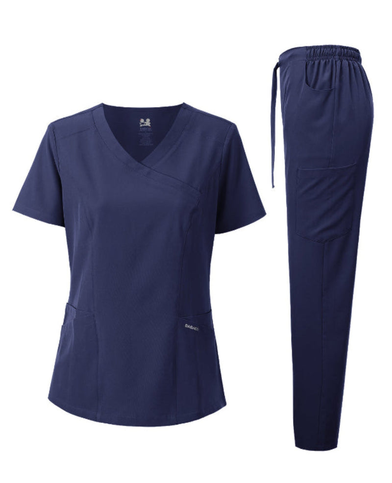 DAGACCI OFFICIAL 4-Way Stretch Y-Neck Medical Scrub Sets [FS2300]
