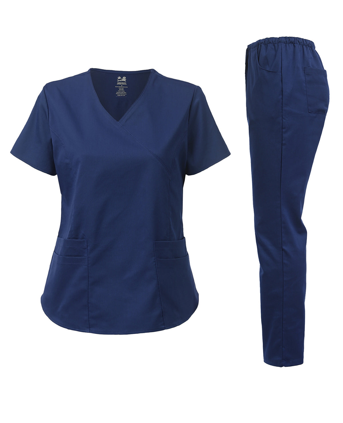 DAGACCI OFFICIAL Natural Stretch Women's Natural Y-Neck Scrub Sets