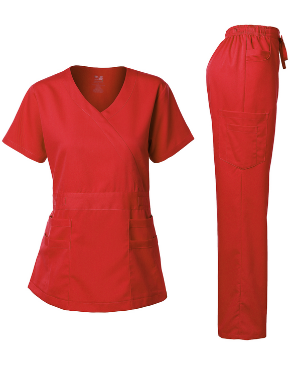 DAGACCI OFFICIAL Natural Stretch Women's Y-Neck Scrub Sets [NS2102]