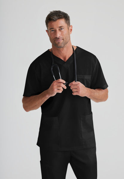 Barco Essentials Top-3 Pocket Unisex V-Neck Scrub Top