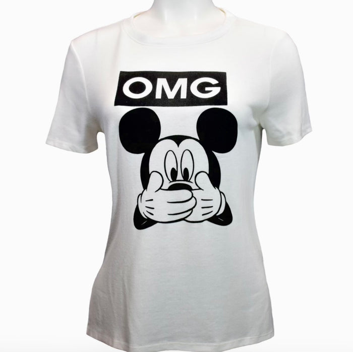 DISNEY MICKEY MOUSE T-SHIRT OMG WHITE